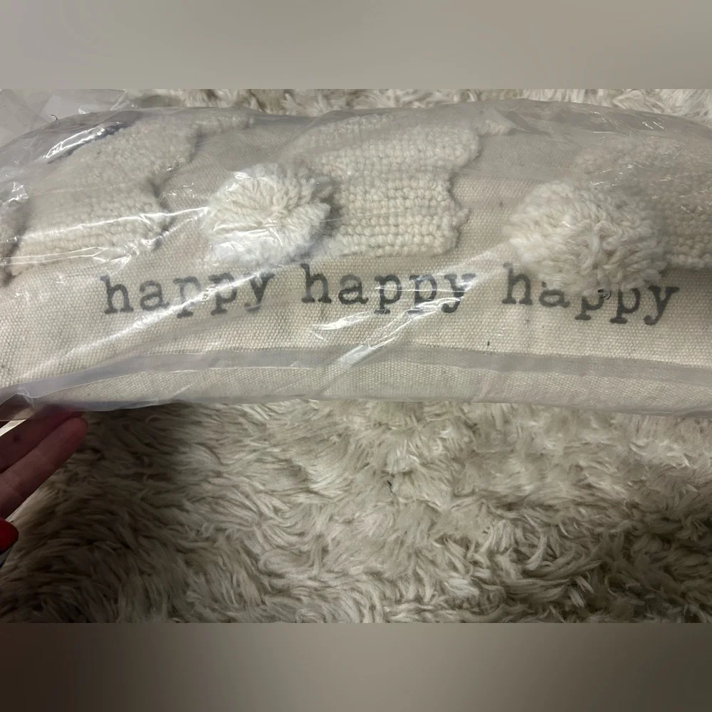 Mud Pie Happy Bunny Pillow
